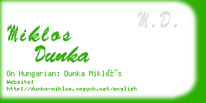 miklos dunka business card